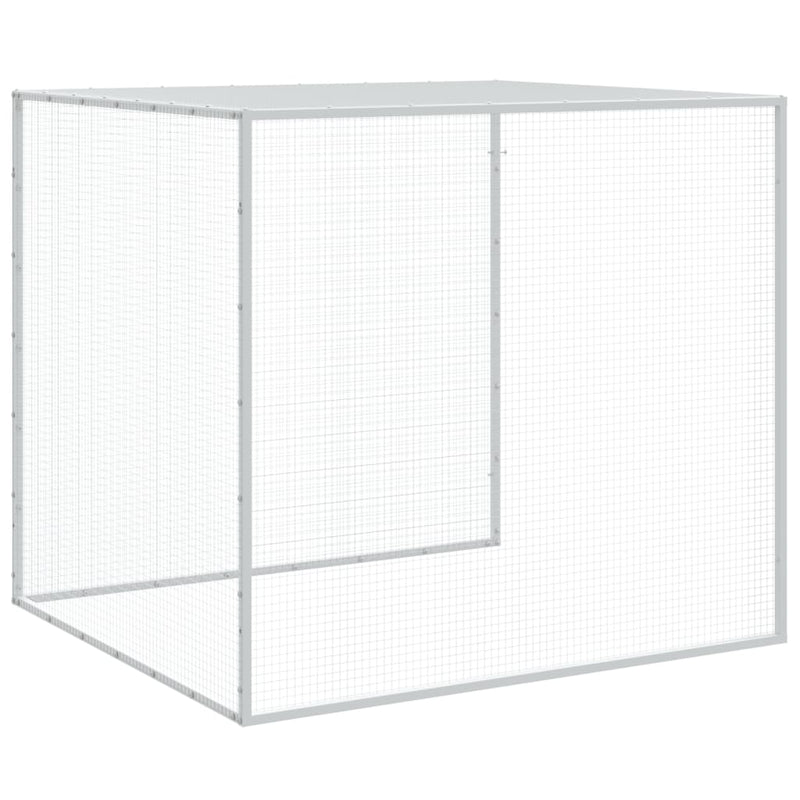 Coteț pui cu acoperiș gri deschis 1003x98x90 cm oțel galvanizat