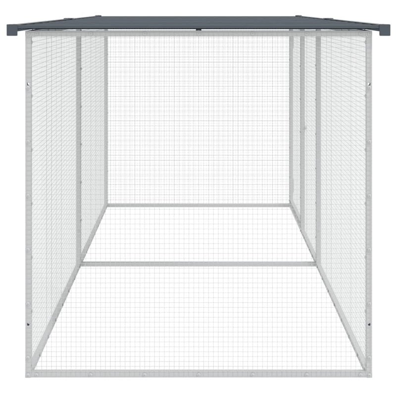Cușcă pentru găini cu acoperiș, antracit, 203x98x90 cm, oțel galvanizat