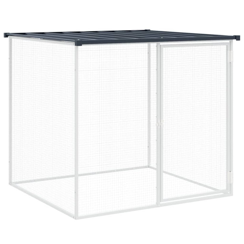 Cușcă pentru găini cu acoperiș, antracit, 203x98x90 cm, oțel galvanizat