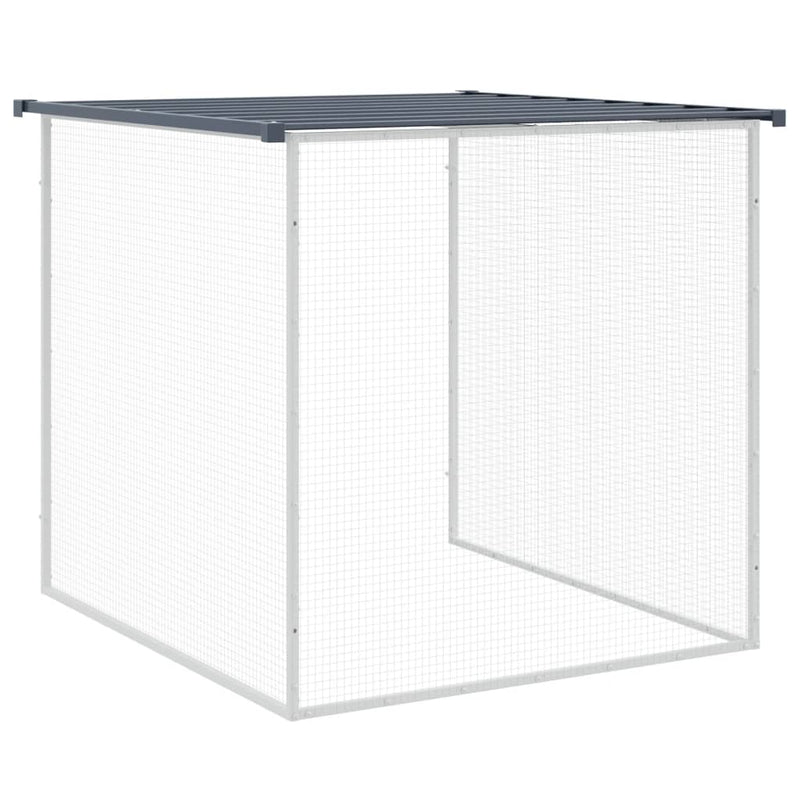 Cușcă pentru găini cu acoperiș, antracit, 203x98x90 cm, oțel galvanizat