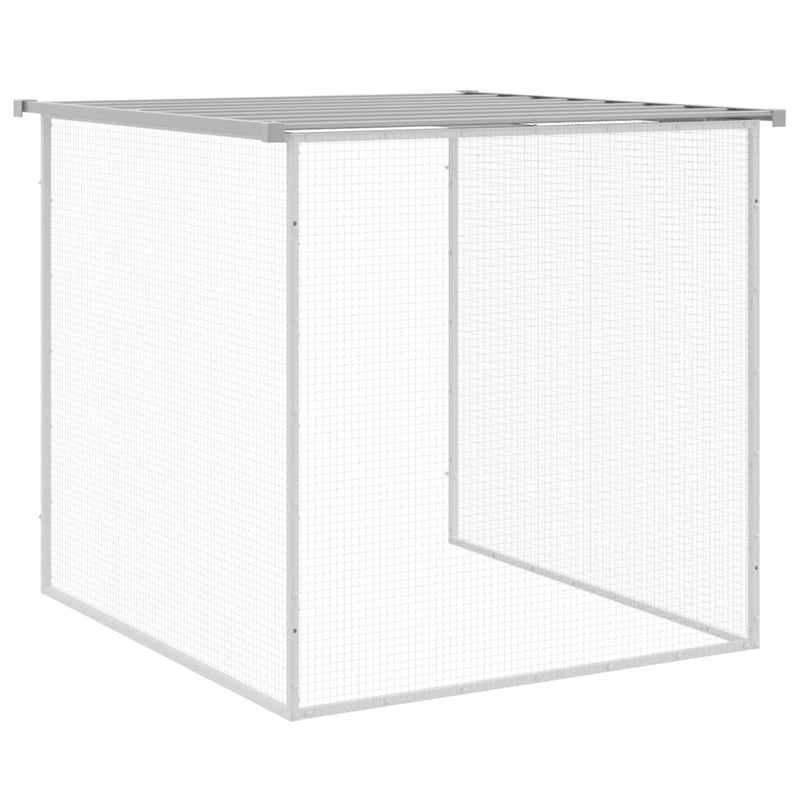 Cușcă pentru găini cu acoperiș, gri deschis, 203x98x90 cm, oțel galvanizat