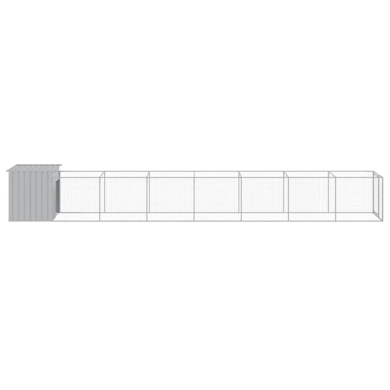 Cușcă de câine & țarc gri deschis 110x813x110cm oțel galvanizat