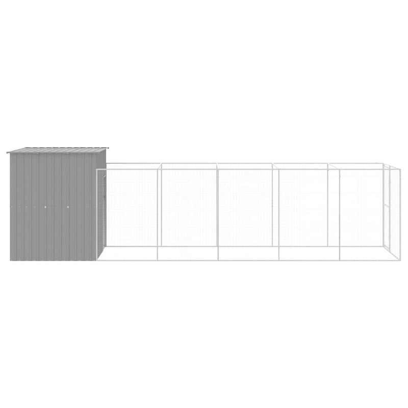 Cușcă de câine & țarc gri deschis 165x659x181cm oțel galvanizat