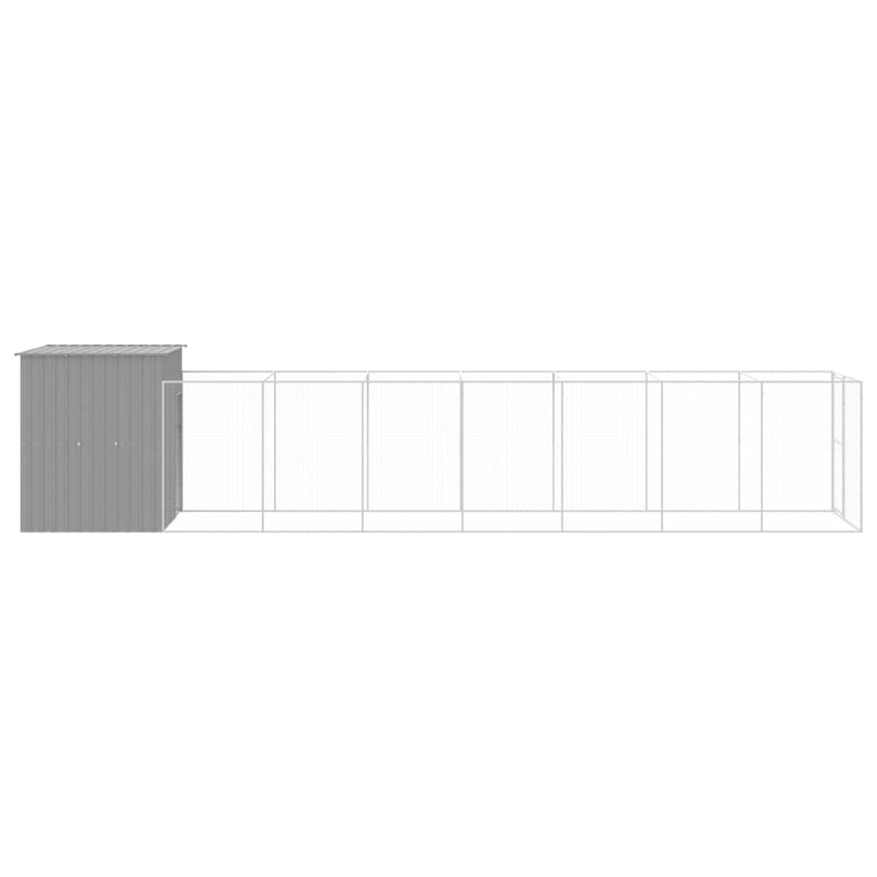 Cușcă de câine & țarc gri deschis 165x863x181cm oțel galvanizat