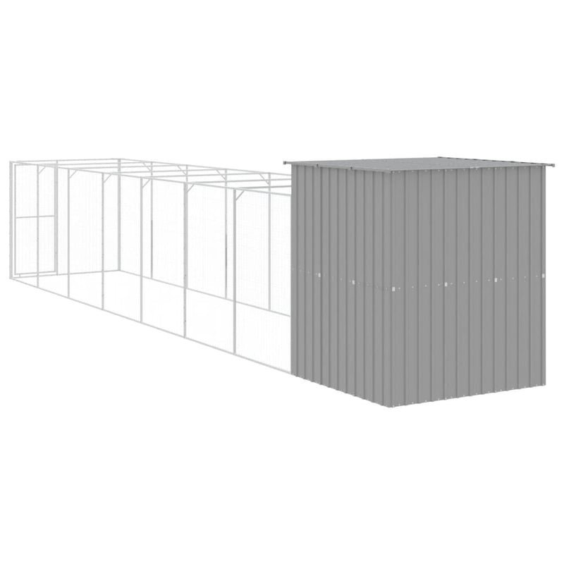 Cușcă de câine & țarc gri deschis 165x863x181cm oțel galvanizat