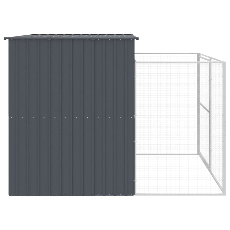 Cușcă de câine cu țarc antracit 214x253x181 cm oțel galvanizat