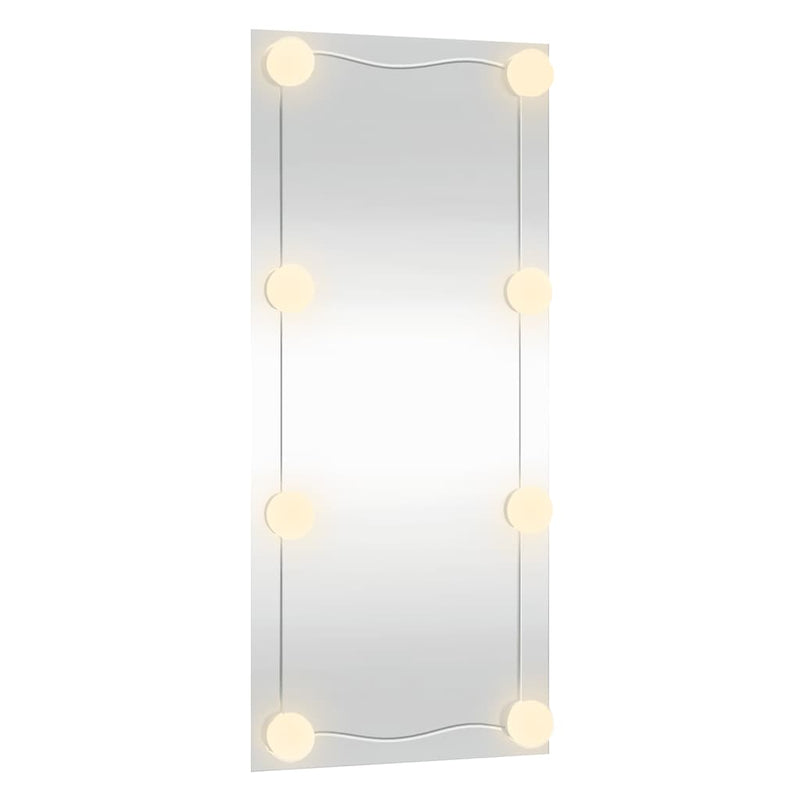 Oglindă de perete cu lumini LED 30x80 cm sticlă dreptunghiular