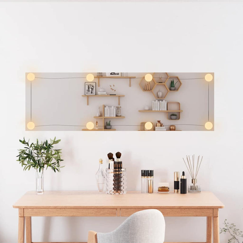 Oglindă de perete cu lumini LED 30x100 cm sticlă dreptunghiular