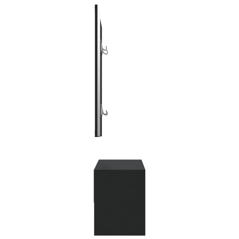 Set de mobilier pentru hol, negru, lemn prelucrat