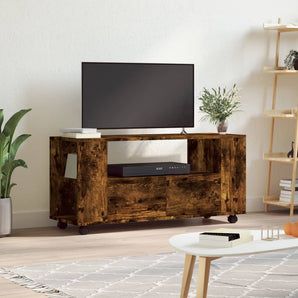 Comodă TV, stejar fumuriu, 102x34,5x43 cm, lemn prelucrat