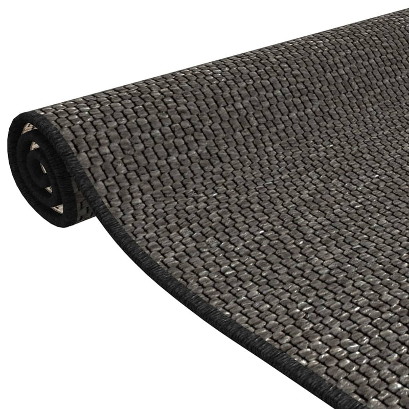 Covor traversă aspect sisal, antracit, 50x150 cm