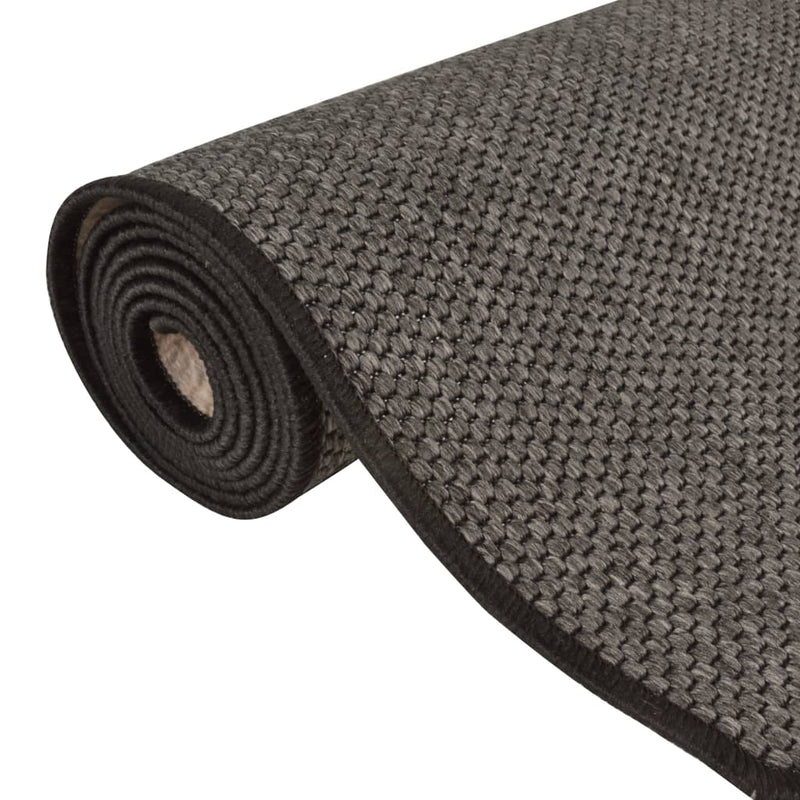 Covor traversă aspect sisal, antracit, 50x250 cm
