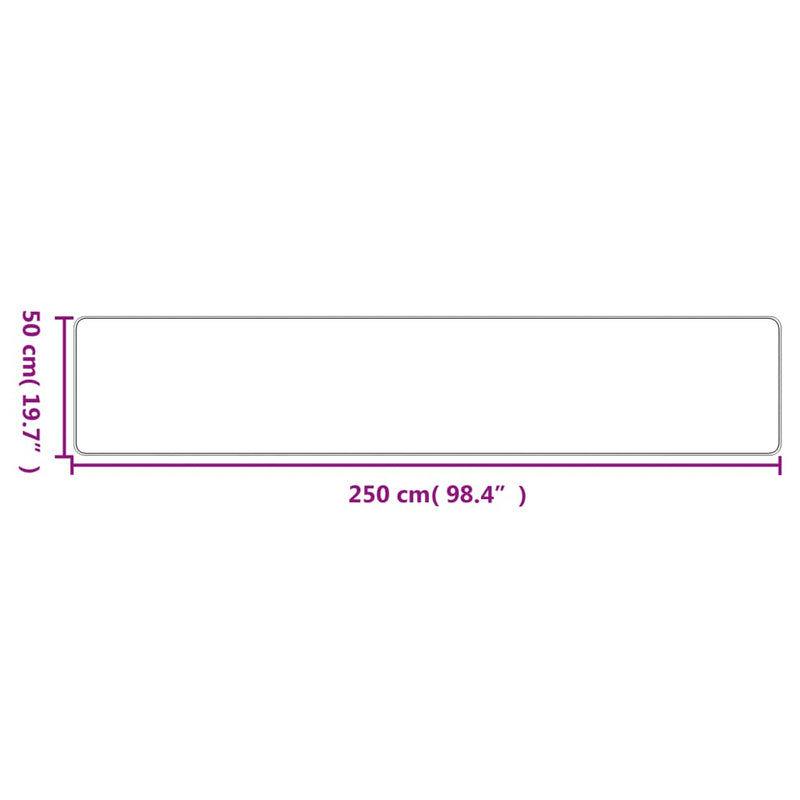 Covor traversă aspect sisal, antracit, 50x250 cm