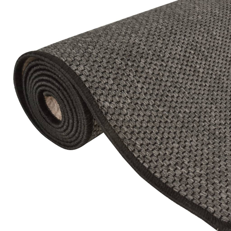 Covor traversă aspect sisal, antracit, 50x300 cm