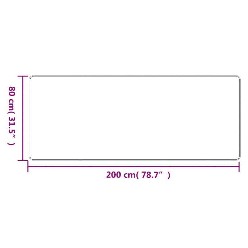 Covor traversă aspect sisal, antracit, 80x200 cm