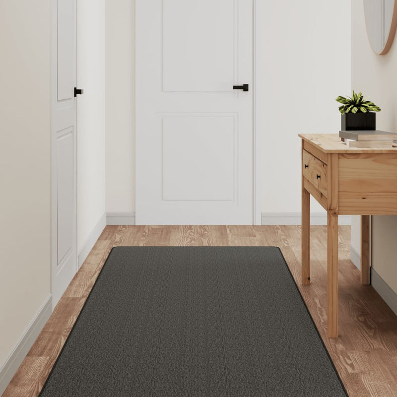 Covor traversă aspect sisal, antracit, 80x400 cm