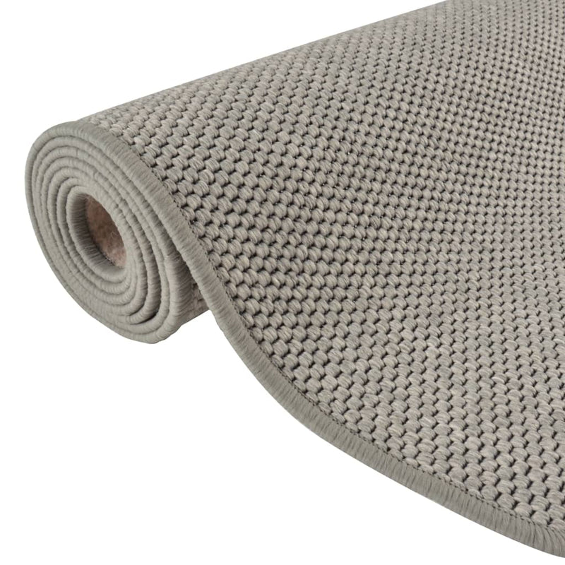 Covor traversă cu aspect sisal, argintiu, 80x300 cm