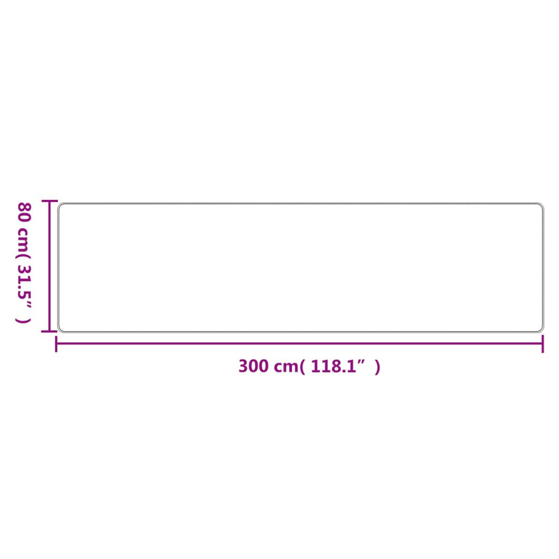 Covor traversă cu aspect sisal, argintiu, 80x300 cm
