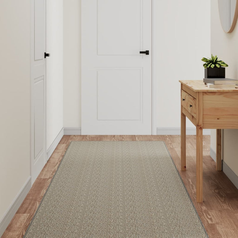 Covor traversă cu aspect sisal, argintiu, 80x300 cm