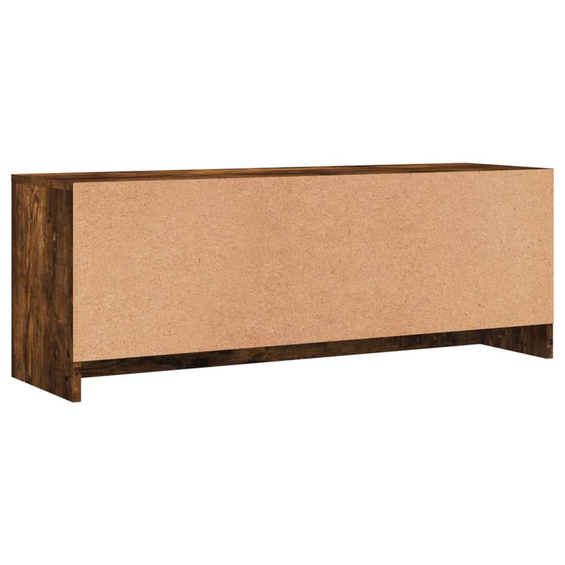 Comodă TV, stejar afumat, 102x30x37,5 cm, lemn prelucrat