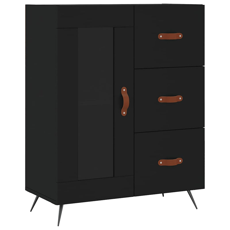 Dulap înalt, negru, 69,5x34x180 cm, lemn compozit