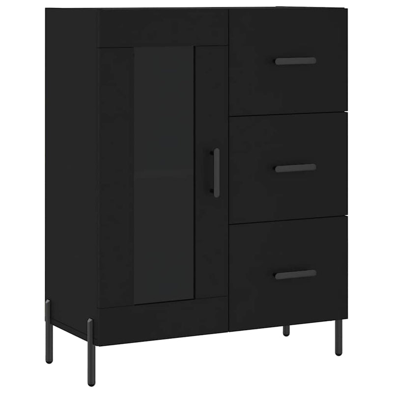 Dulap înalt, negru, 69,5x34x180 cm, lemn compozit