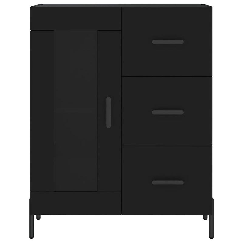 Dulap înalt, negru, 69,5x34x180 cm, lemn compozit
