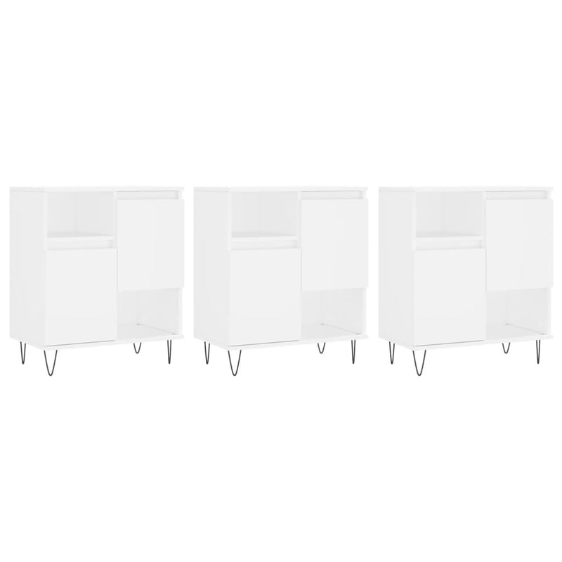 Servante, 3 piese, alb, lemn prelucrat