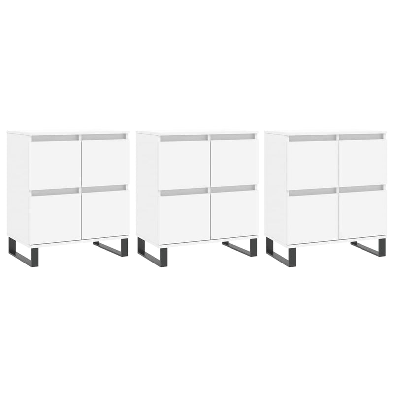 Servante, 3 piese, alb, lemn prelucrat