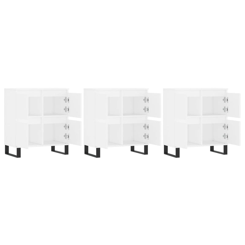 Servante, 3 piese, alb, lemn prelucrat