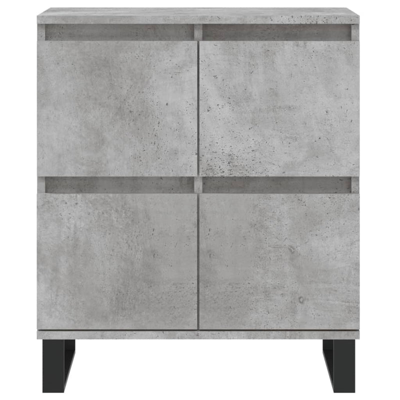Servante, 3 piese, gri beton, lemn prelucrat