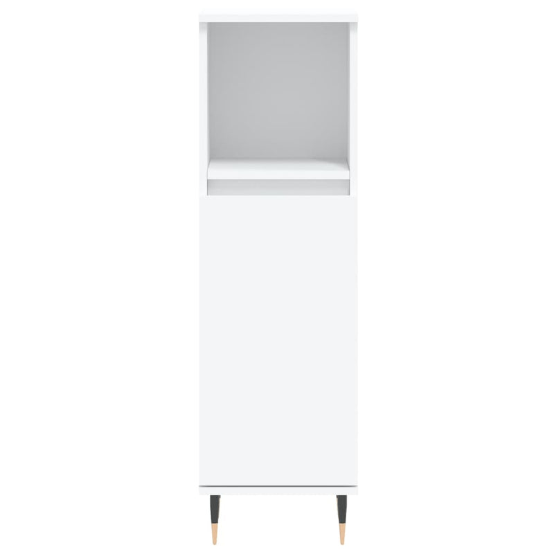 Set mobilier de baie, 3 piese, alb, lemn compozit