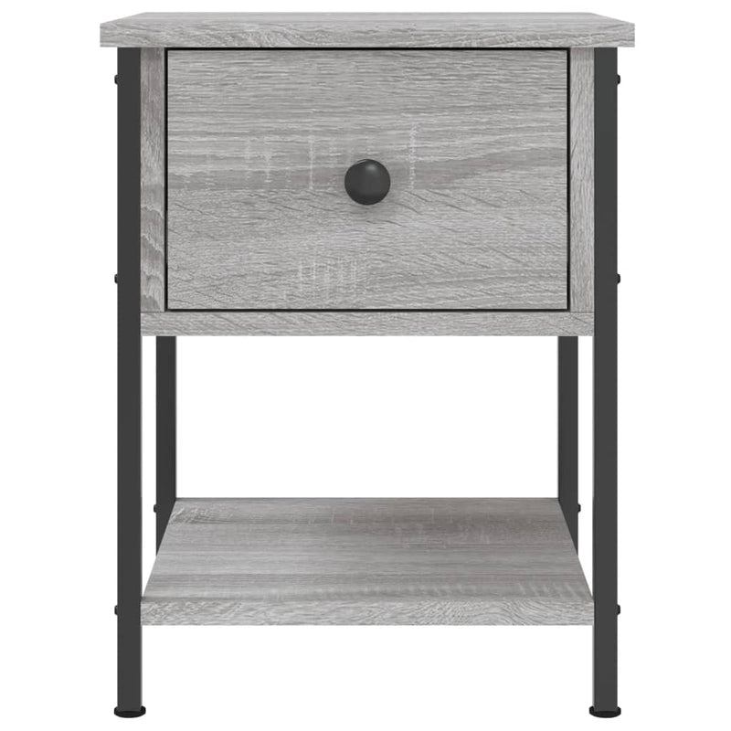 Noptiere, 2 buc., gri sonoma, 34x35,5x45 cm, lemn compozit