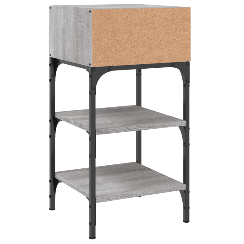 Noptiere, 2 buc., gri sonoma, 35x34,5x70 cm, lemn compozit