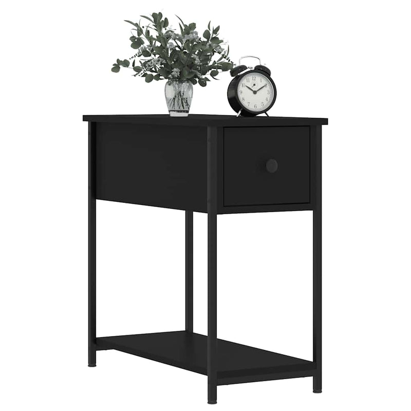 Noptiere, 2 buc., negru, 30x60x60 cm, lemn prelucrat