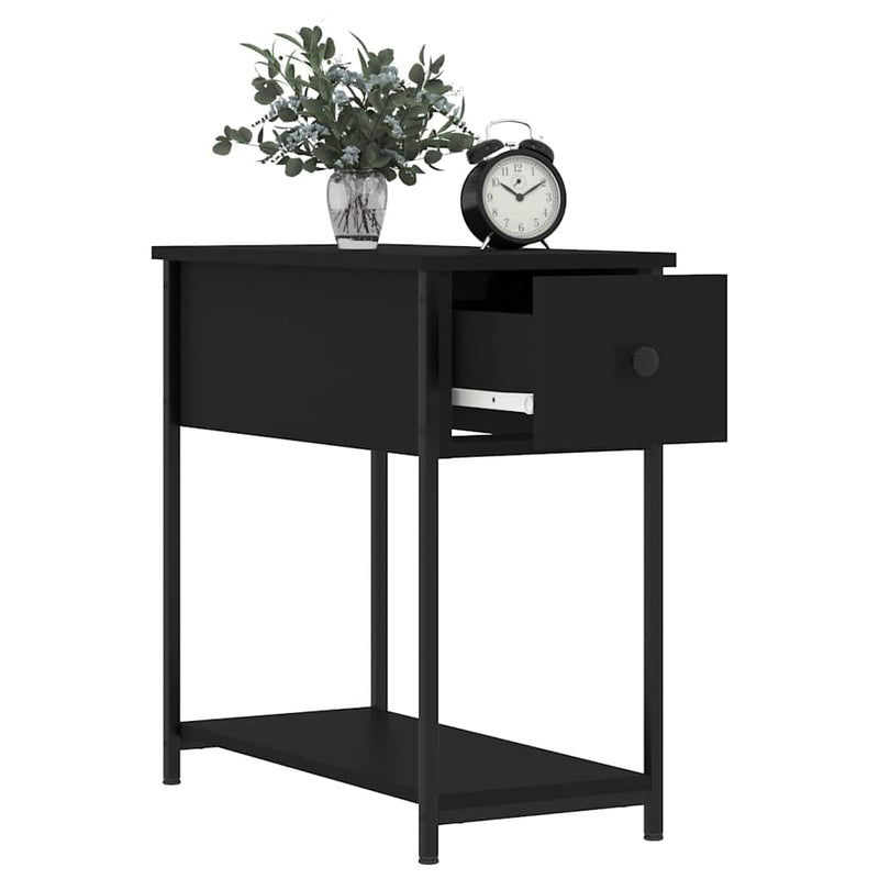 Noptiere, 2 buc., negru, 30x60x60 cm, lemn prelucrat