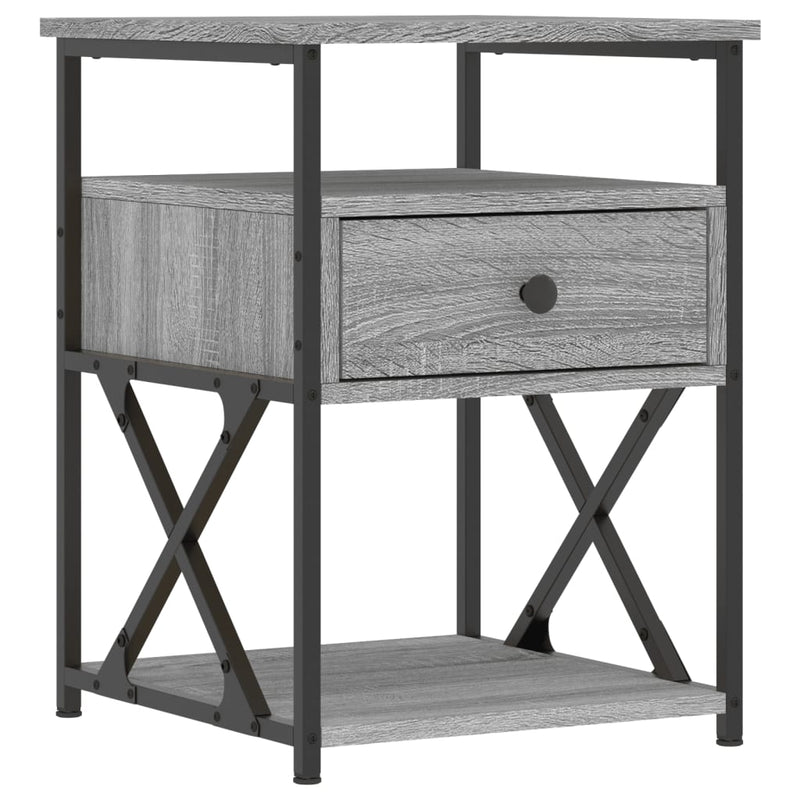 Noptiere, 2 buc., gri sonoma, 40x42x55 cm, lemn prelucrat