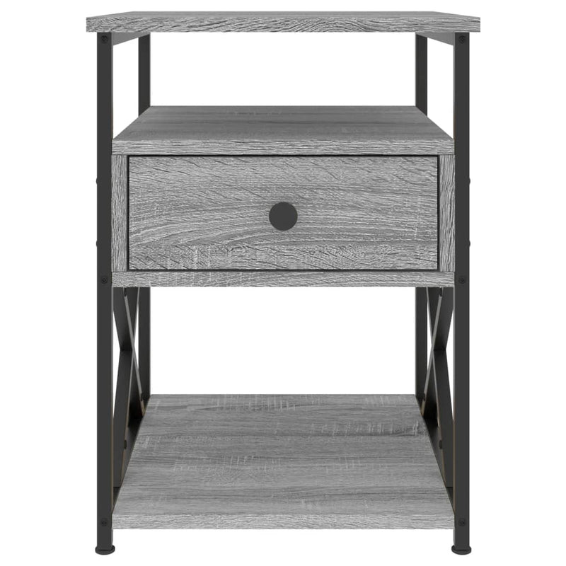 Noptiere, 2 buc., gri sonoma, 40x42x55 cm, lemn prelucrat