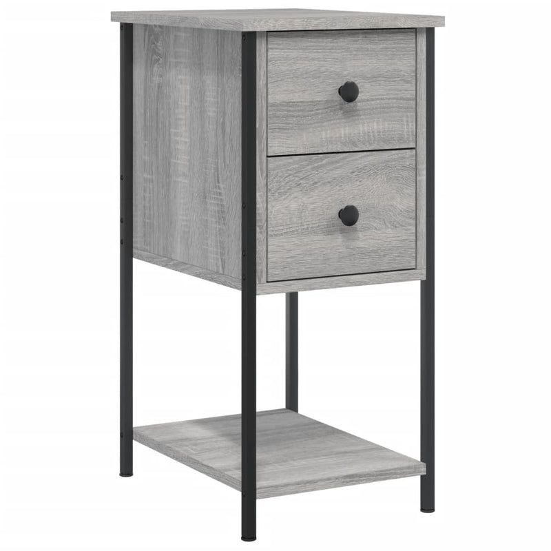 Noptiere, 2 buc., gri sonoma, 32x42x70 cm, lemn compozit