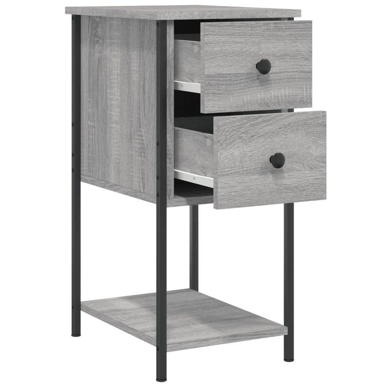 Noptiere, 2 buc., gri sonoma, 32x42x70 cm, lemn compozit