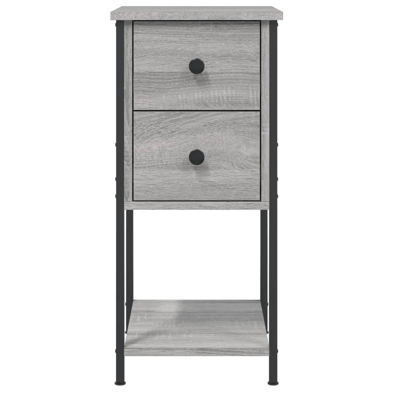Noptiere, 2 buc., gri sonoma, 32x42x70 cm, lemn compozit