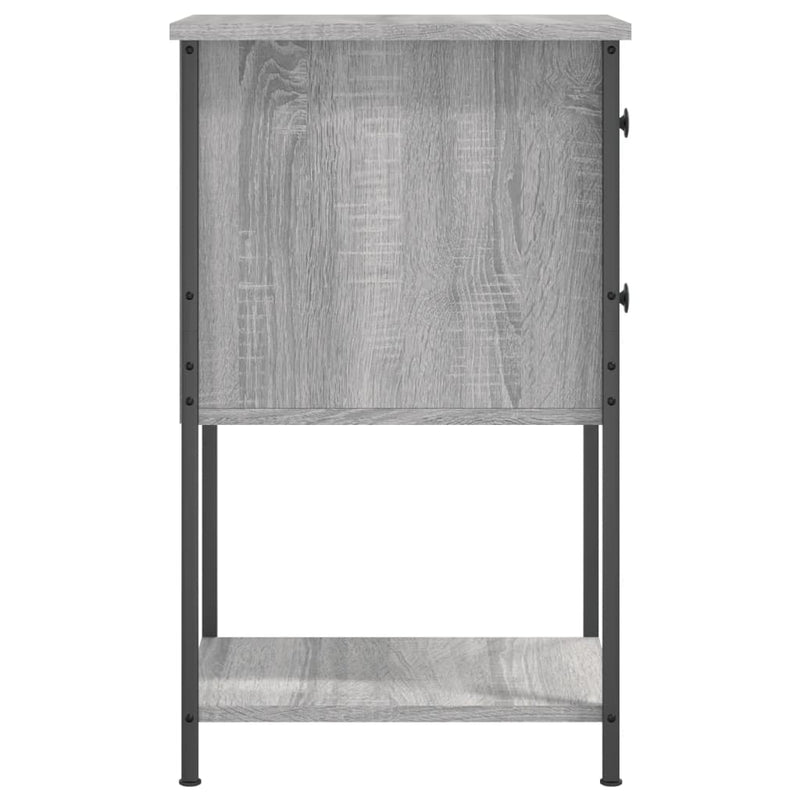 Noptiere, 2 buc., gri sonoma, 32x42x70 cm, lemn compozit