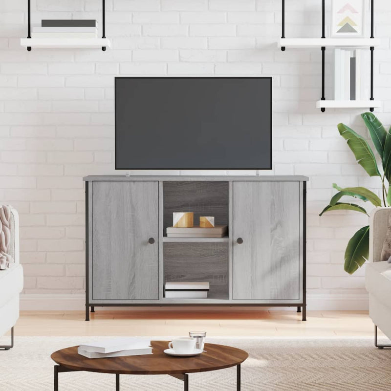 Comodă TV, gri sonoma, 100x35x65 cm, lemn compozit