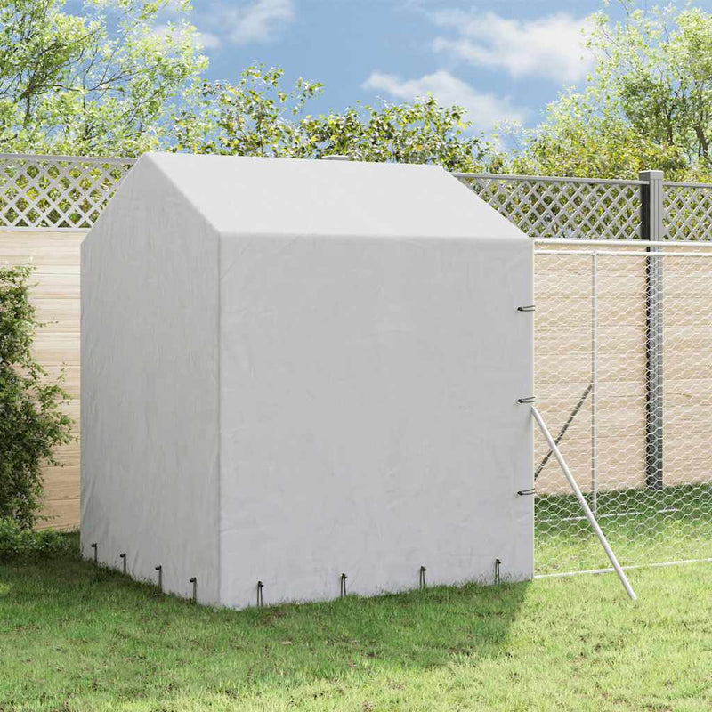 Padoc de exterior cu acoperiș argintiu 2x6x2,5m oțel galvanizat