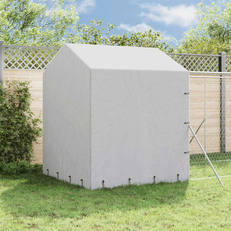 Padoc exterior cu acoperiș argintiu 2x14x2,5 m oțel galvanizat