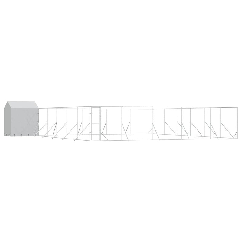 Padoc exterior cu acoperiș argintiu 12x12x2,5 m oțel galvanizat