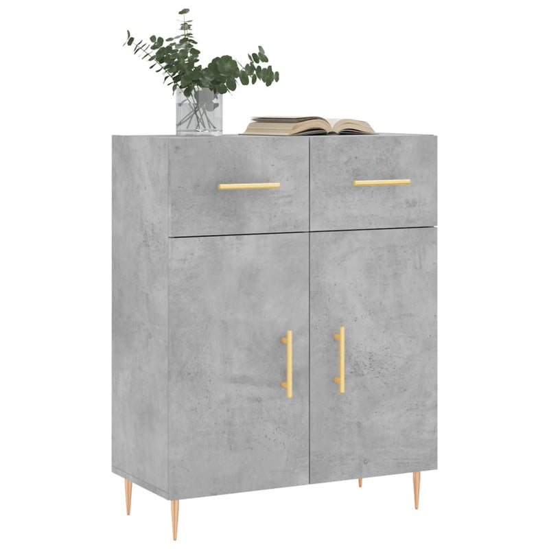 Dulap, gri beton, 69,5x34x90 cm, lemn compozit
