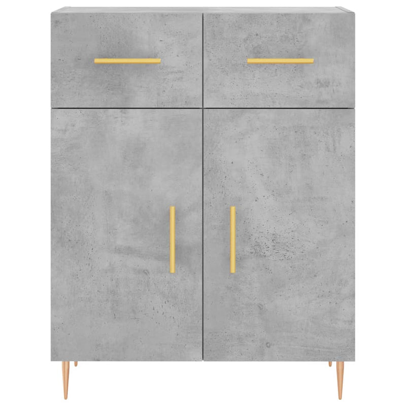 Dulap, gri beton, 69,5x34x90 cm, lemn compozit
