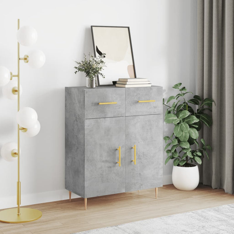 Dulap, gri beton, 69,5x34x90 cm, lemn compozit