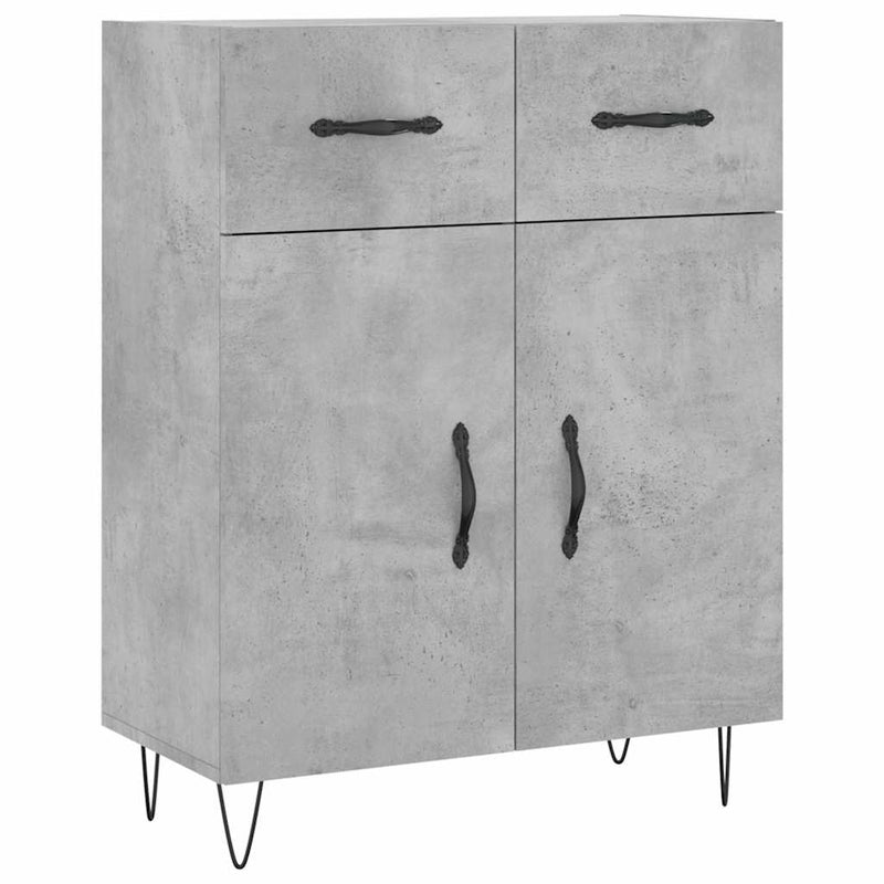 Dulap, gri beton, 69,5x34x90 cm, lemn compozit